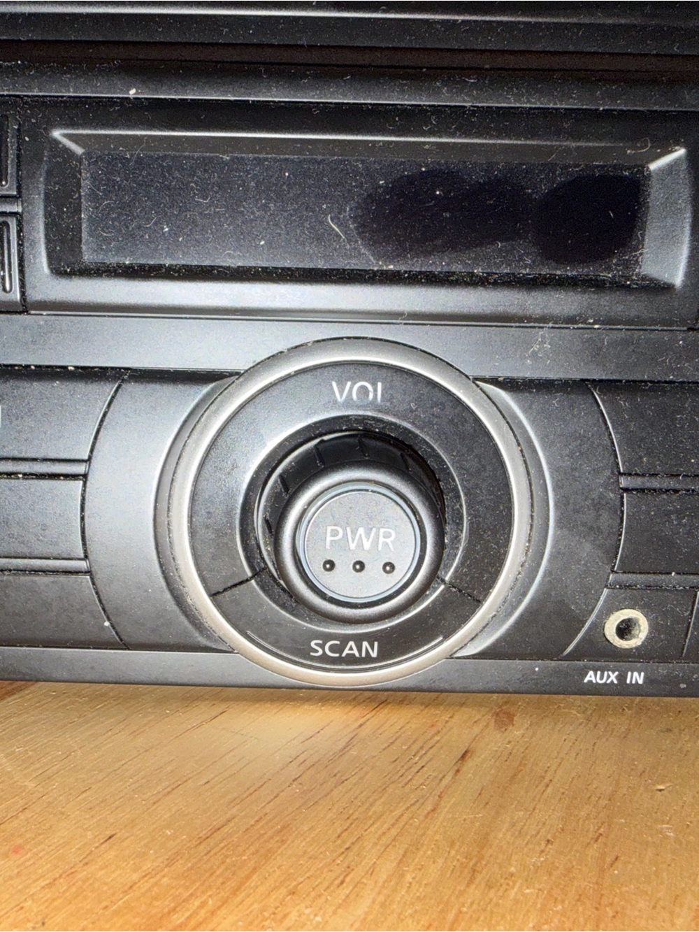 Black Portable Car Audio Receiver with Volume and Aux - Unbranded